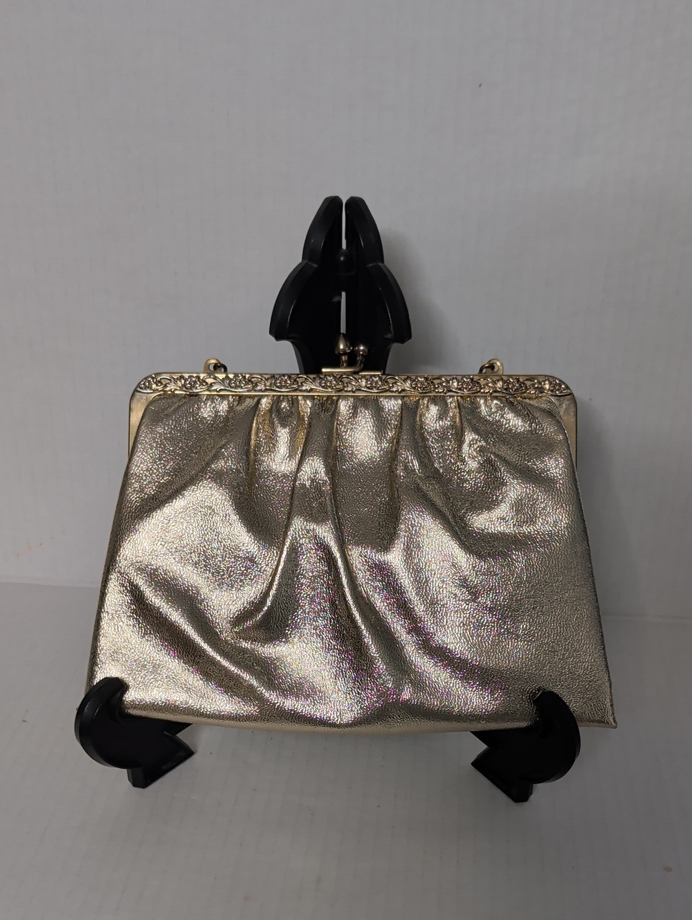 Vintage Gold Evening Handbag with Chain Strap